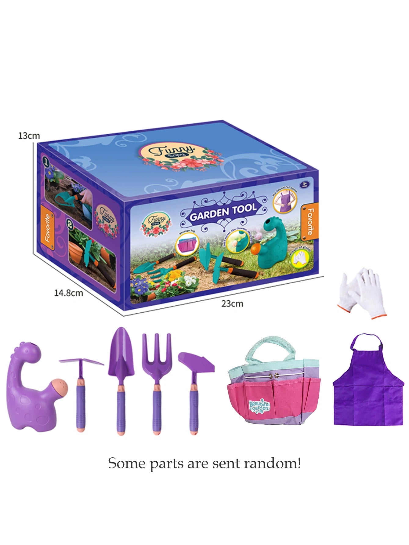 Juego de herramientas de jardinería de juguete para niños, delantal, guantes, herramientas para plantas y flores, regalos para niños y niñas.