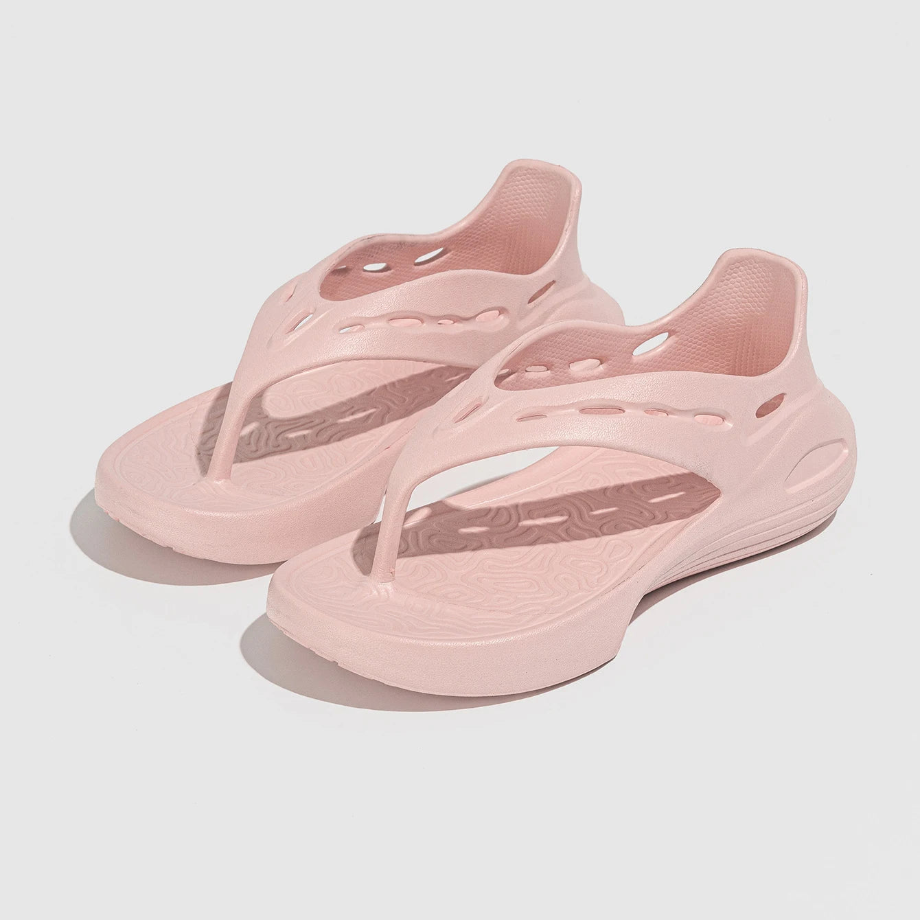 Sandalias deportivas para mujer, chanclas planas de verano, cómodas, informales, sin cordones, con plataforma ligera y diseño hueco.