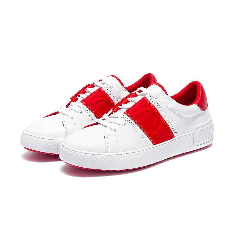 Zapatos casuales para mujer, blancos, con suela plana, tecnología de equilibrio, plantilla de presión, zapatillas cómodas, marca de lujo, novedad 2025