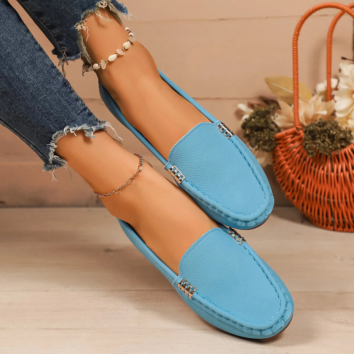 Zapatos de mujer tipo mocasín 2025, nuevos y ligeros, para mujer, zapatillas deportivas casuales y cómodas, zapatos planos tipo bailarina sin cordones para mujer.