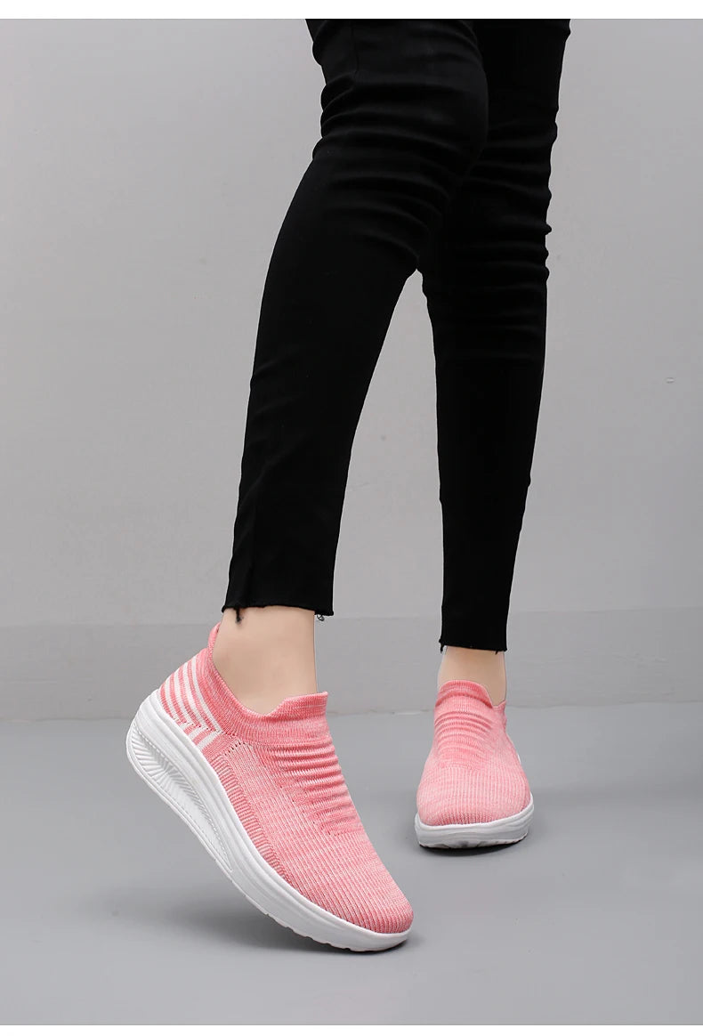 Zapatos para mujer Primavera Otoño Transpirables Moda Zapatillas Plataforma Zapatillas Casuales para Mujer Zapatos Mocasines Caminar Zapatos De Mujer