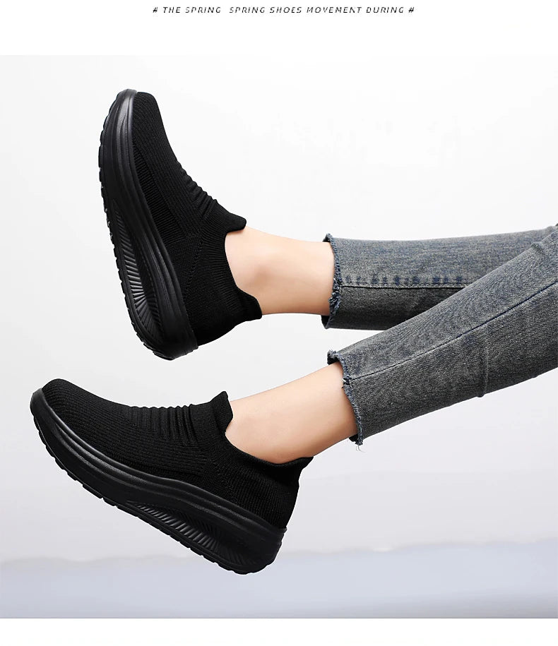 Zapatos para mujer Primavera Otoño Transpirables Moda Zapatillas Plataforma Zapatillas Casuales para Mujer Zapatos Mocasines Caminar Zapatos De Mujer