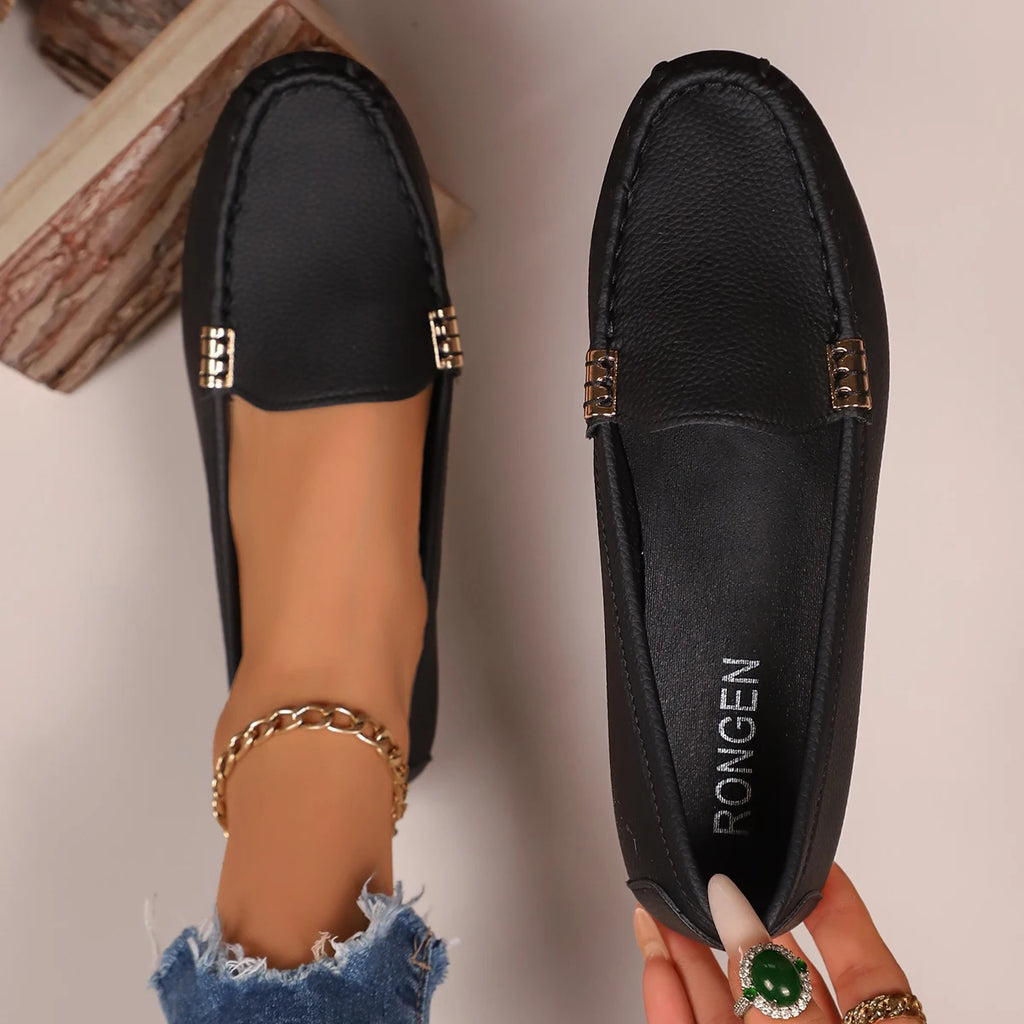 Zapatos de mujer tipo mocasín 2025, nuevos y ligeros, para mujer, zapatillas deportivas casuales y cómodas, zapatos planos tipo bailarina sin cordones para mujer.