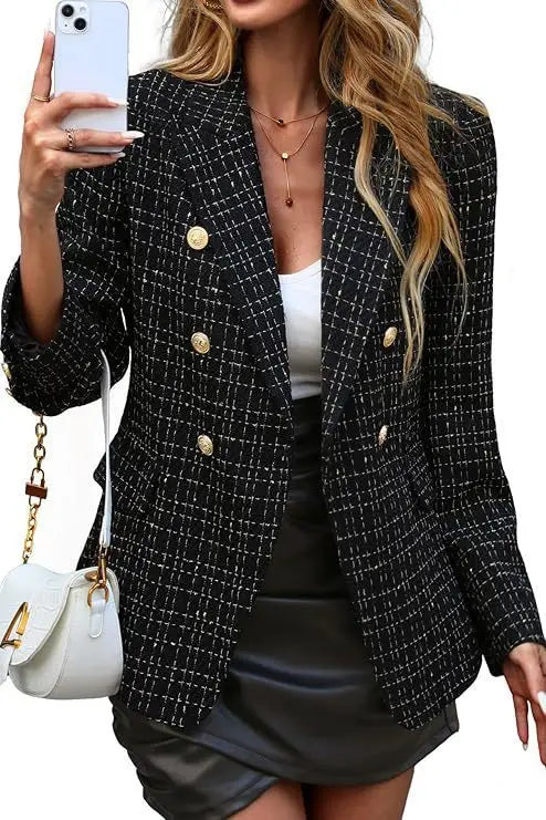 Traje de mujer de nueva tendencia de moda 2026, básico, ajustado, versátil, de color liso, sencillo, para la oficina o para ir al trabajo.