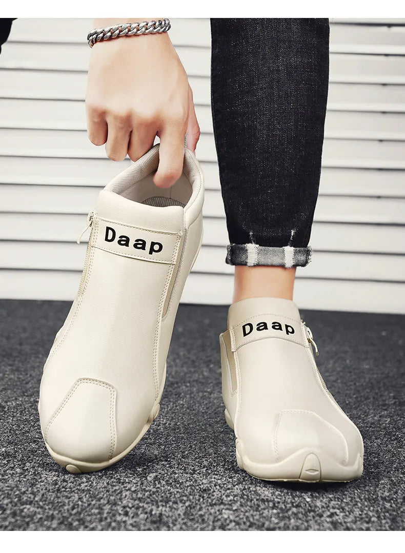 Zapatos casuales nuevos para hombre 2024, botines de lujo con punta redonda, zapatos ligeros sin cordones para caminar, zapatillas altas cómodas para hombre, ideales para actividades al aire libre.