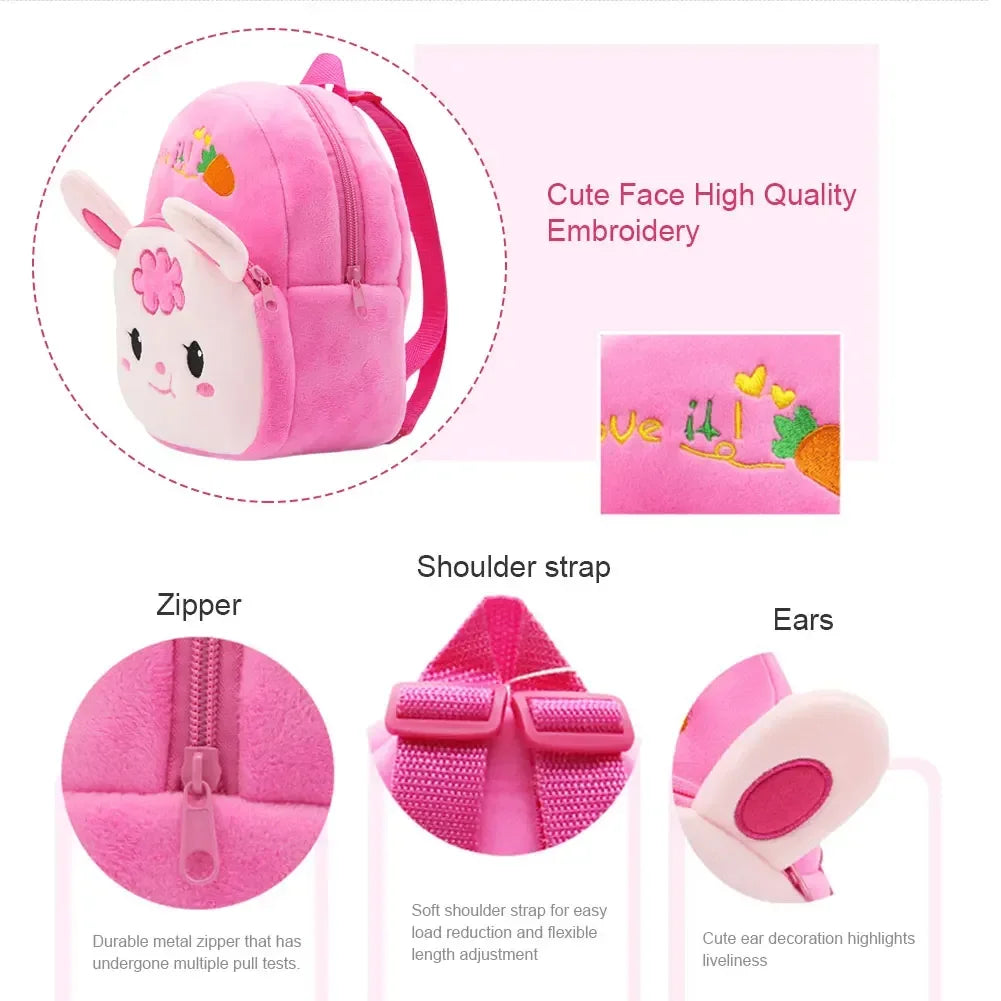 Mochilas escolares infantiles de moda con estampado de dibujos animados en 3D, mochila de felpa para niños y niñas de jardín de infancia, mini mochila para libros.