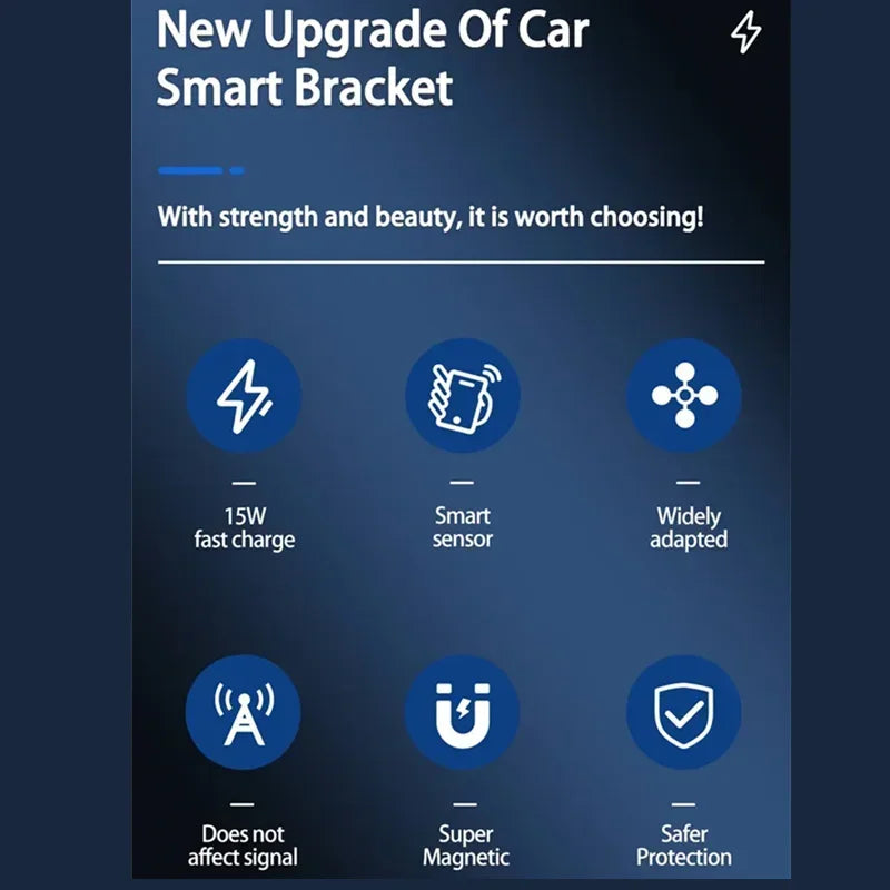 Soporte magnético para cargador inalámbrico de coche, soporte magnético para teléfono de coche, estación de carga rápida para iPhone 15, 14, 13, 12, 11 Pro Max