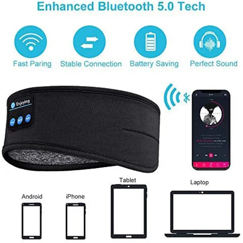 Antifaz para dormir con auriculares Bluetooth, antifaz de algodón para viajes, ideal para mujeres y hombres