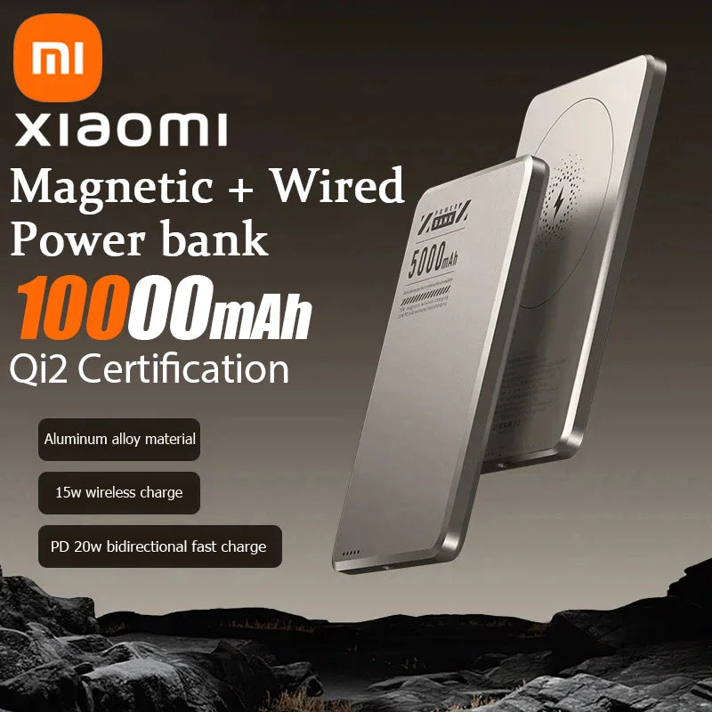 Xiaomi Metal Magnetic Power Bank Super Fast Charging Compact Portable Mini Ultra-Thin Wireless Power Bank with Large Capacity
