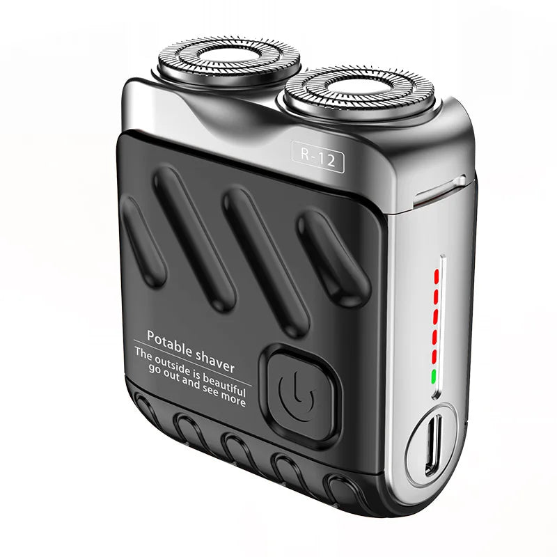 Mini afeitadora portátil para hombres, afeitado en seco, USB-C, resistente al agua IPX7, fácil de limpiar, indicador de batería.