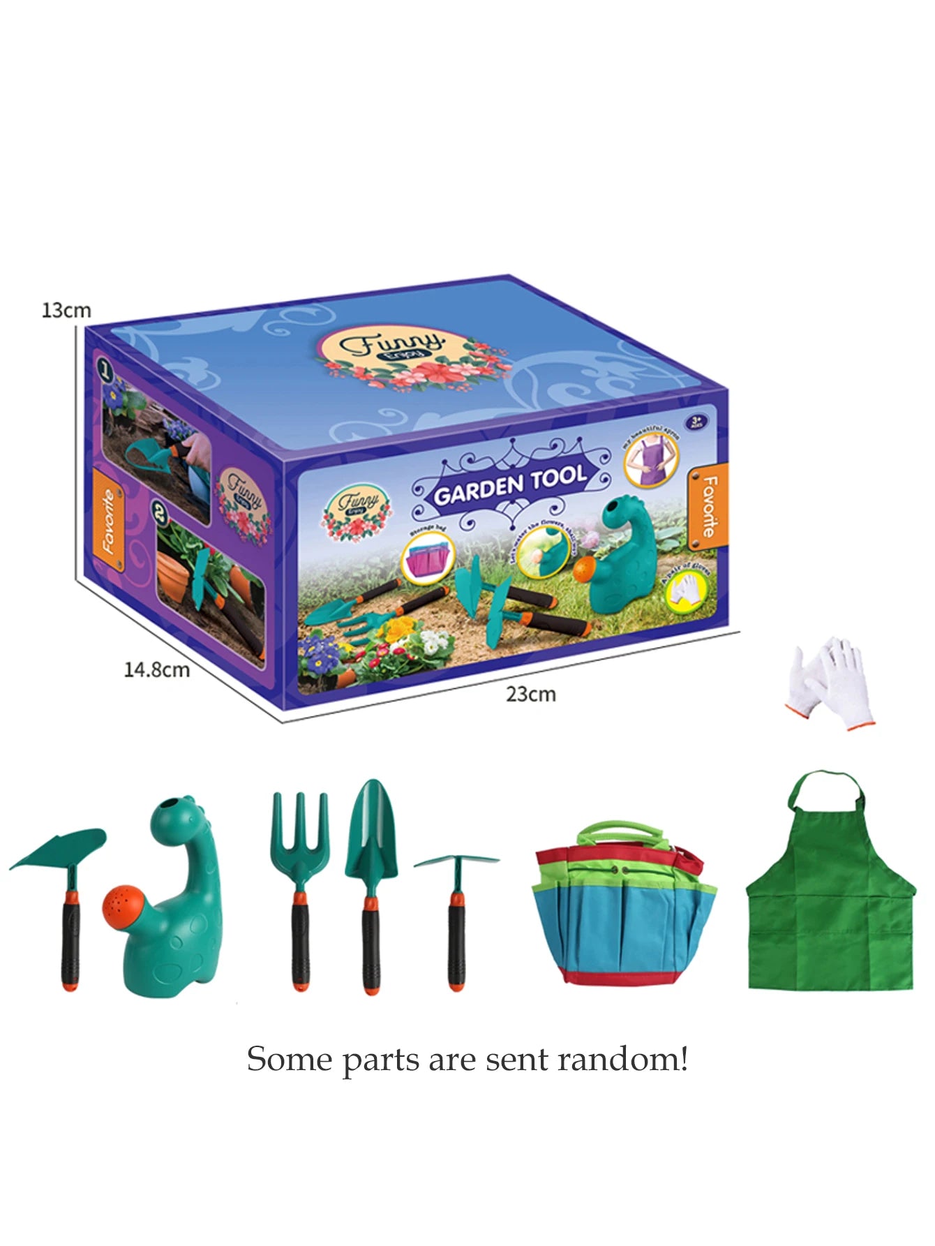 Juego de herramientas de jardinería de juguete para niños, delantal, guantes, herramientas para plantas y flores, regalos para niños y niñas.