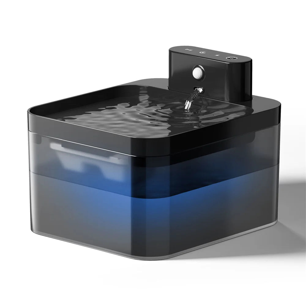 Fuente de agua automática para gatos, dispensador de agua inalámbrico para mascotas (perro y gato), sensor infrarrojo de 2,2 L, accesorios para bebederos inteligentes para mascotas.