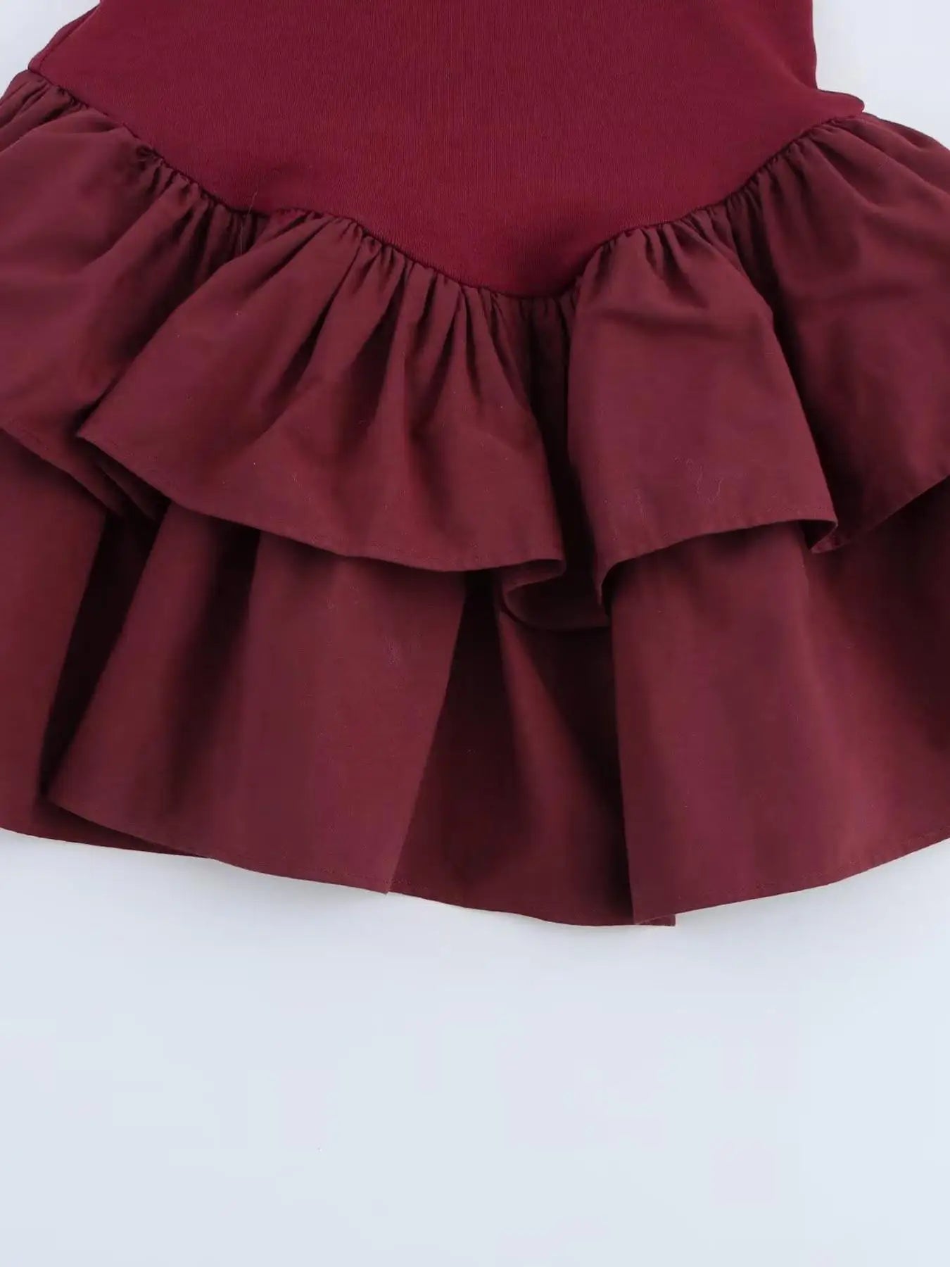 Vestido de mujer liso con volantes escalonados, corte A, elegante, cuello redondo, ajustado, minivestido, otoño, manga larga, sencillo, estilo boho.