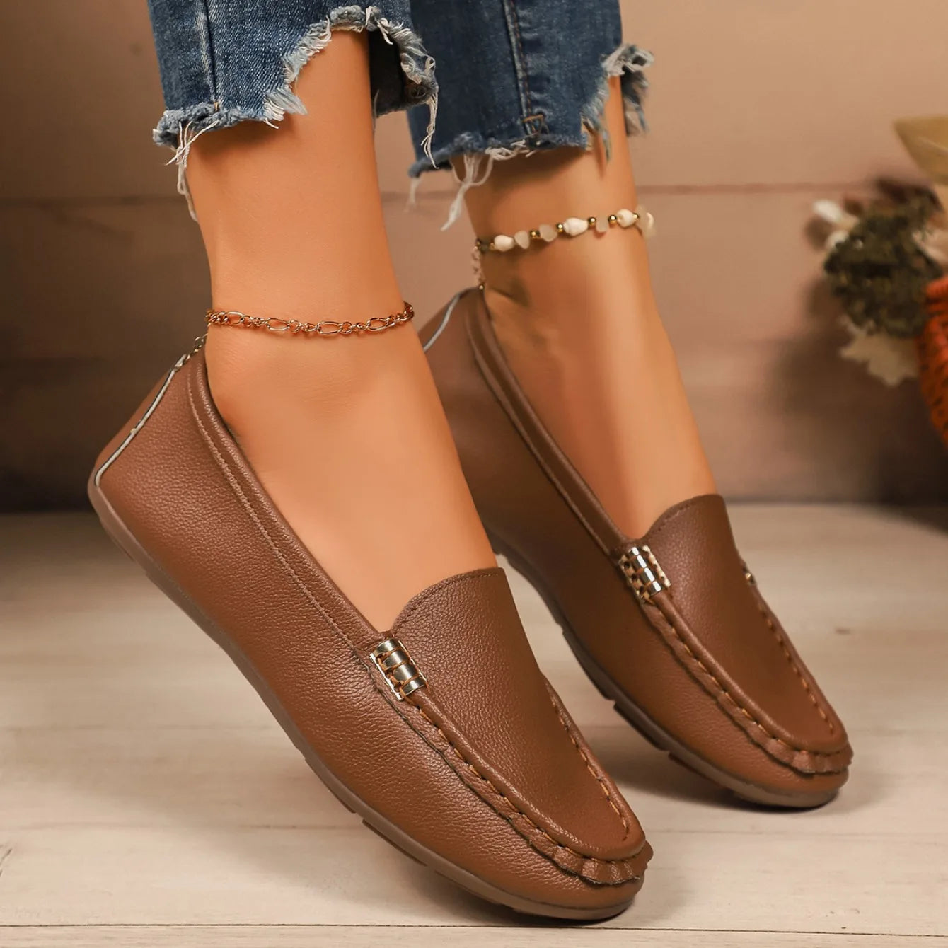 Zapatos de mujer tipo mocasín 2025, nuevos y ligeros, para mujer, zapatillas deportivas casuales y cómodas, zapatos planos tipo bailarina sin cordones para mujer.