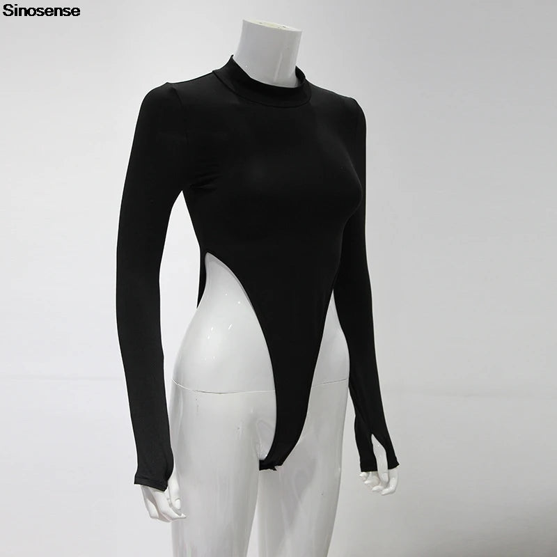 Bodysuits de manga larga con cuello alto para mujer, ideales para otoño, salidas nocturnas, fiestas y eventos informales.