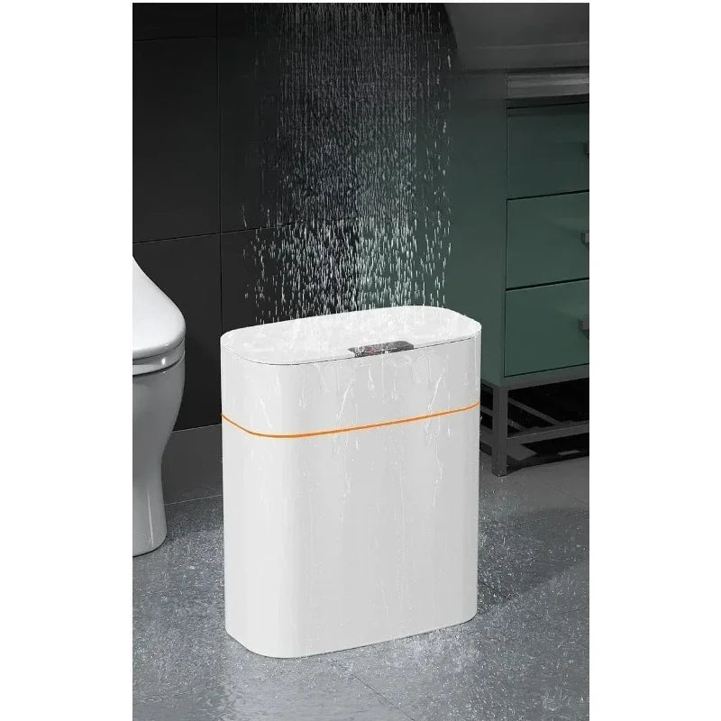 Cubo de basura inteligente para salón, baño y dormitorio, cubo de basura doméstico versátil con tapa de apertura mediante sensor eléctrico.