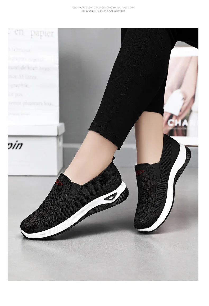 Zapatillas deportivas casuales para mujer, transpirables y ligeras, antideslizantes, para correr y caminar al aire libre, vulcanizadas.