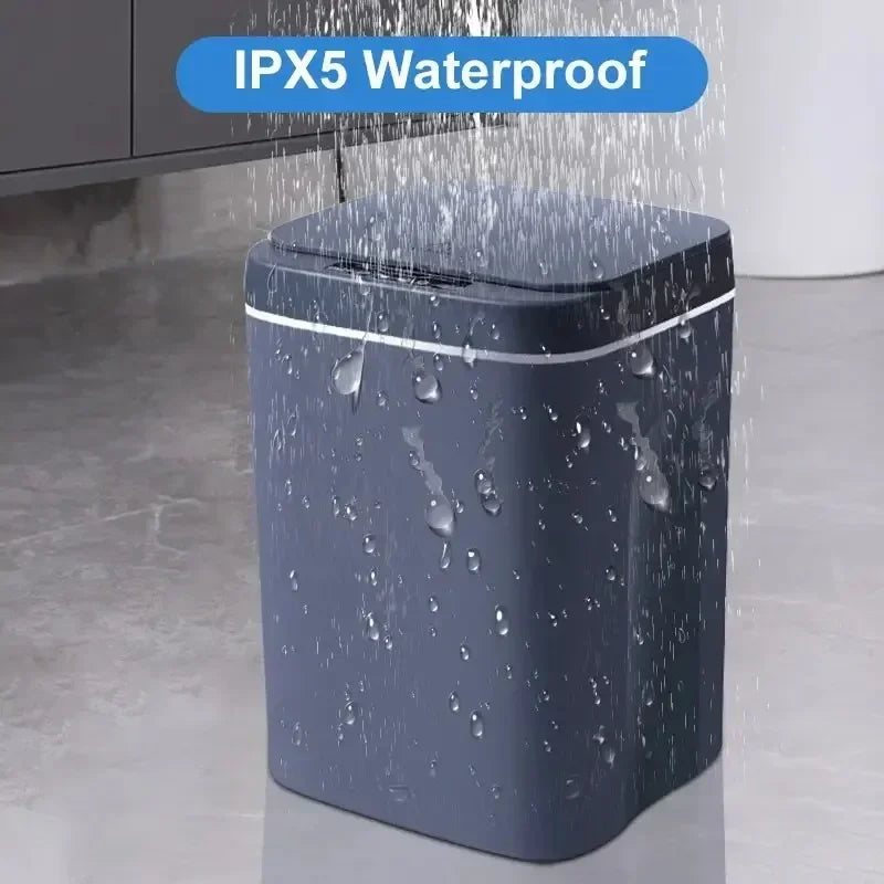 Cubo de basura inteligente de 12-16 litros con sensor automático, contenedor eléctrico impermeable para cocina y baño, para reciclaje y basura.