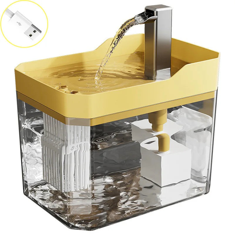 Fuente de agua automática para mascotas de 1,5 L con filtro, bebedero silencioso para gatos, dispensador de agua móvil para mascotas, suministros para la alimentación de perros y gatos.