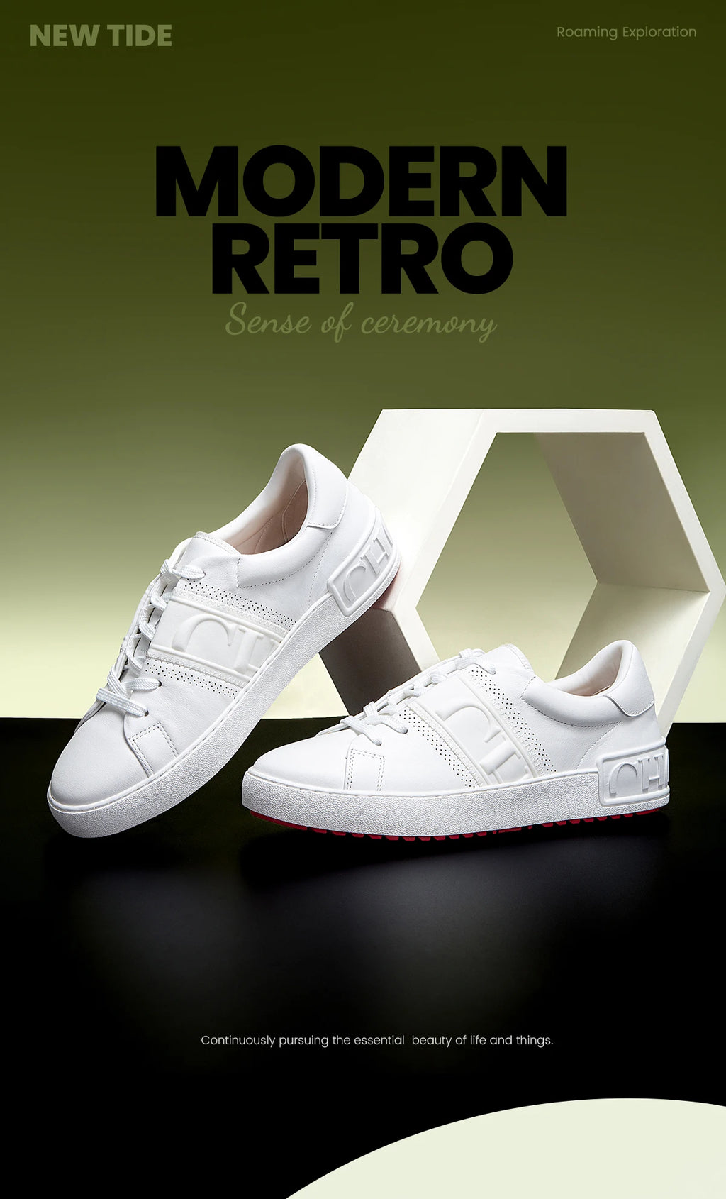 Zapatos casuales para mujer, blancos, con suela plana, tecnología de equilibrio, plantilla de presión, zapatillas cómodas, marca de lujo, novedad 2025