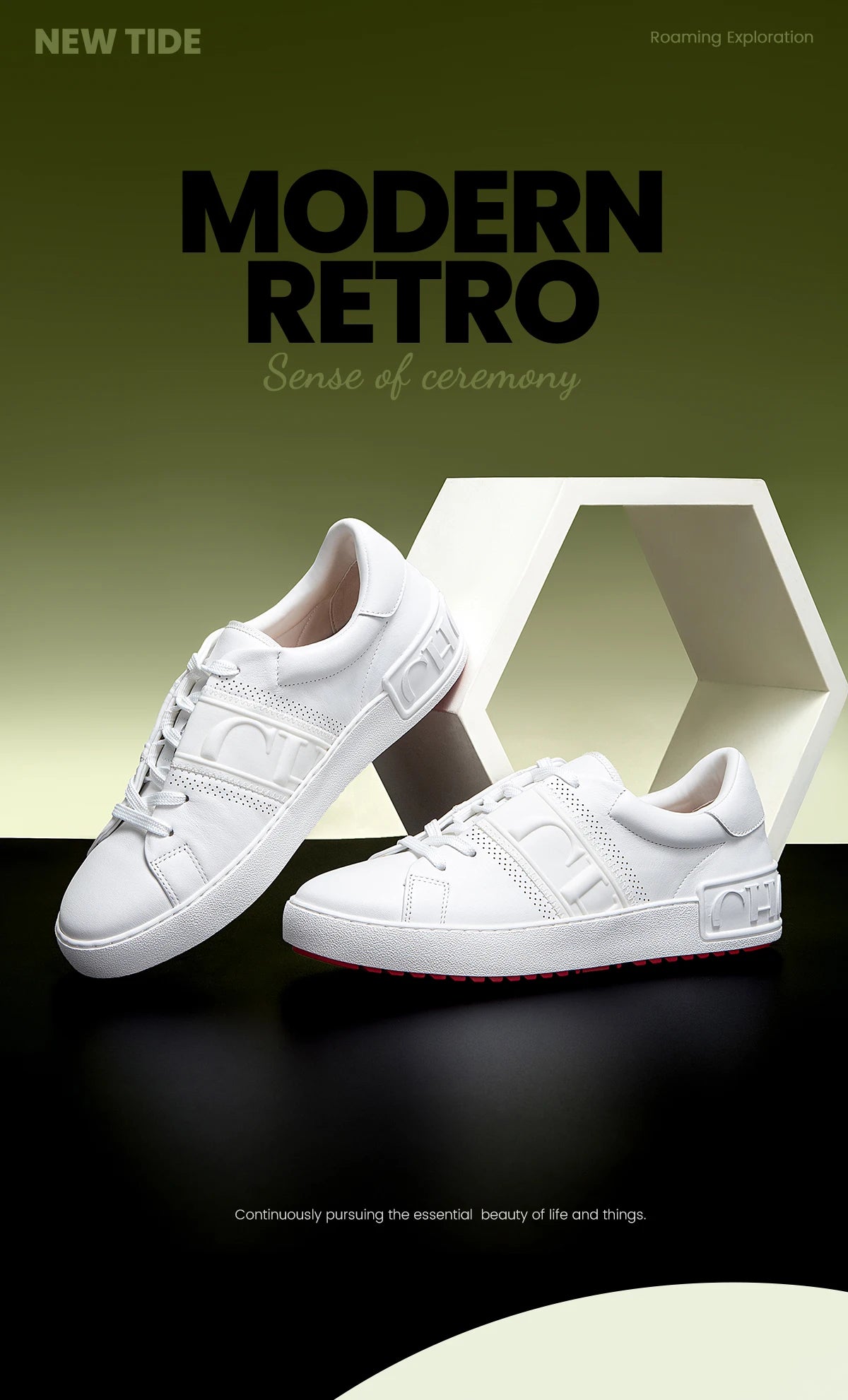 Zapatos casuales para mujer, blancos, con suela plana, tecnología de equilibrio, plantilla de presión, zapatillas cómodas, marca de lujo, novedad 2025