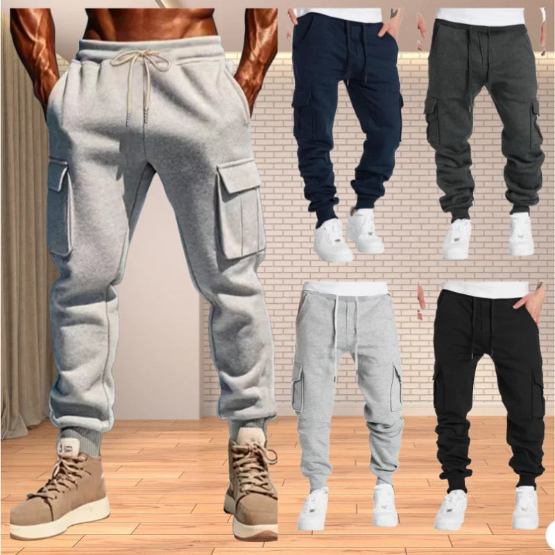 Pantalones deportivos cargo casuales para hombre, primavera/otoño, tallas S-2XL, con cordón ajustable en la cintura, estilo jogger, para senderismo, tácticos, con bolsillos.