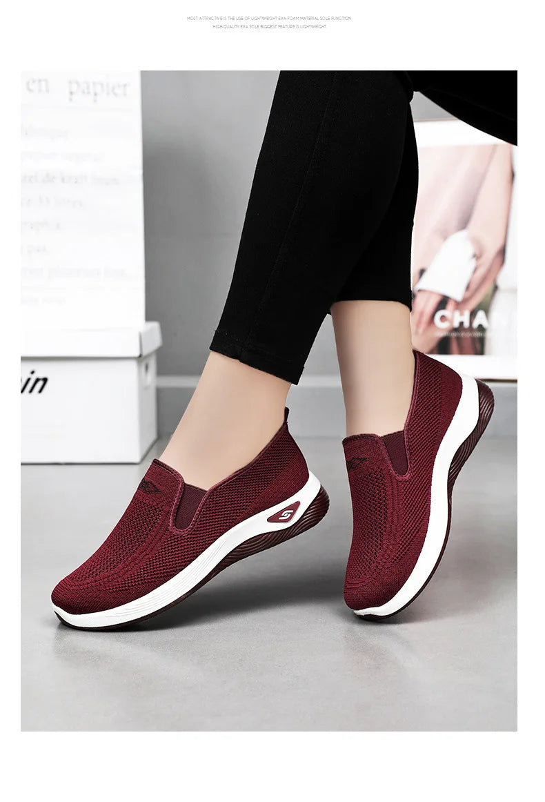 Zapatillas deportivas casuales para mujer, transpirables y ligeras, antideslizantes, para correr y caminar al aire libre, vulcanizadas.
