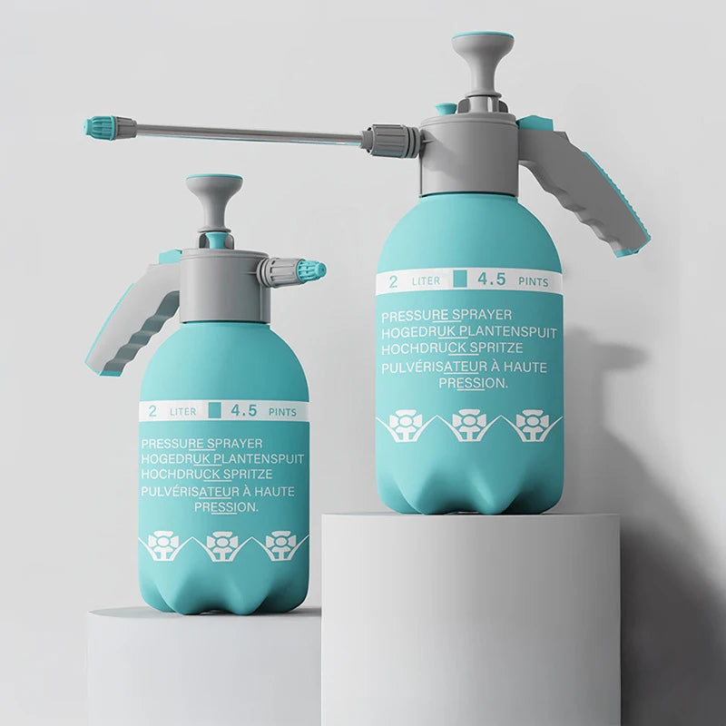 Regadera con mango extendido, pulverizador manual de presión de aire, regadera para plantas, maceta con pulverizador reforzado de presión de aire.