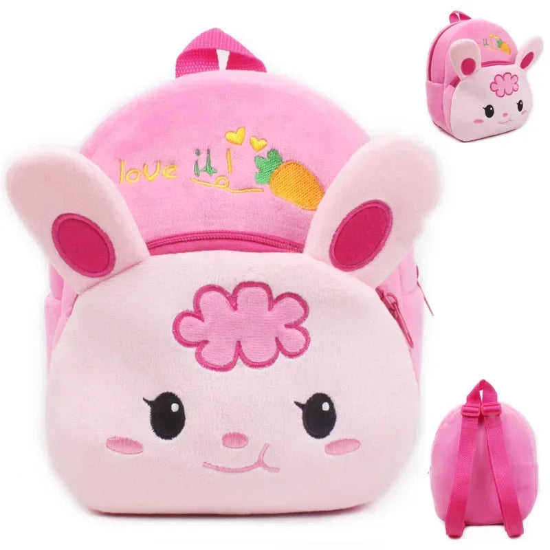Mochilas escolares infantiles de moda con estampado de dibujos animados en 3D, mochila de felpa para niños y niñas de jardín de infancia, mini mochila para libros.