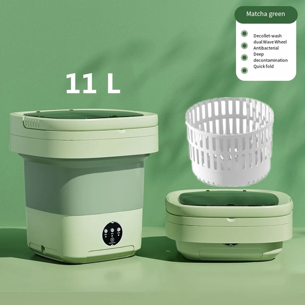 Lavadora portátil plegable de 6L y 11L con centrifugadora para ropa, ropa interior y calcetines, ultrasónica, para viajes y hogar. Mini lavadora de 110V y 220V.