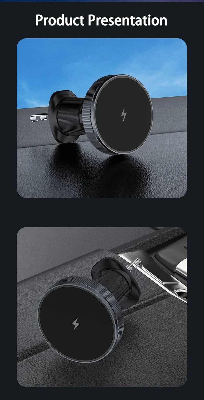 Soporte magnético para cargador inalámbrico de coche, soporte magnético para teléfono de coche, estación de carga rápida para iPhone 15, 14, 13, 12, 11 Pro Max