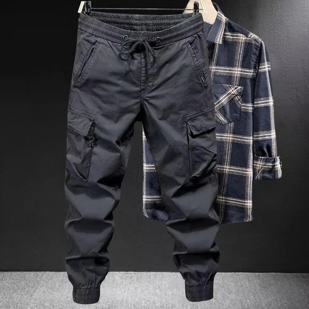 Pantalones deportivos para hombre, tallas M-5XL, estilo cargo, con cordón.