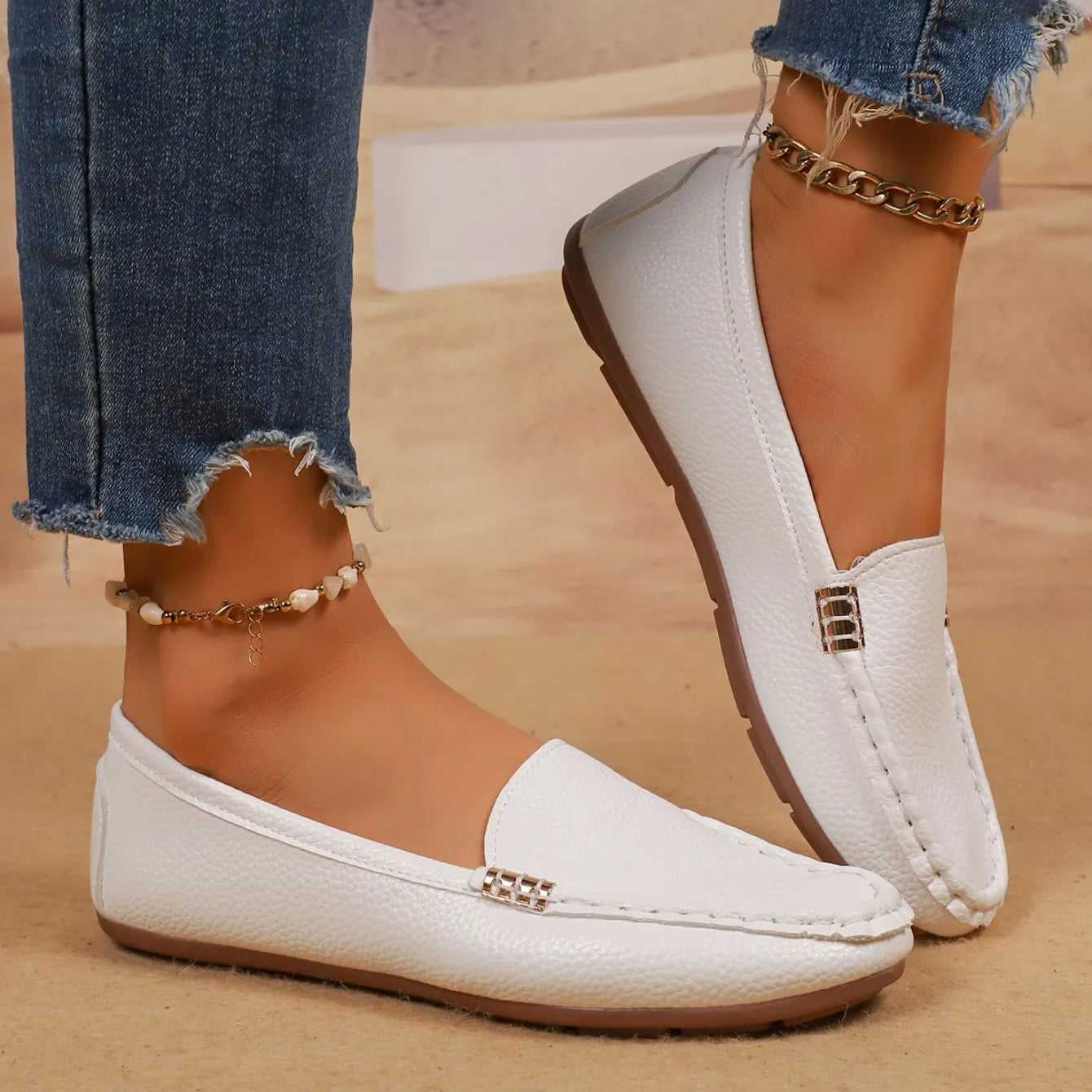Zapatos de mujer tipo mocasín 2025, nuevos y ligeros, para mujer, zapatillas deportivas casuales y cómodas, zapatos planos tipo bailarina sin cordones para mujer.