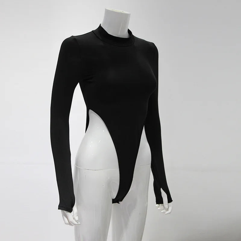 Bodysuits de manga larga con cuello alto para mujer, ideales para otoño, salidas nocturnas, fiestas y eventos informales.
