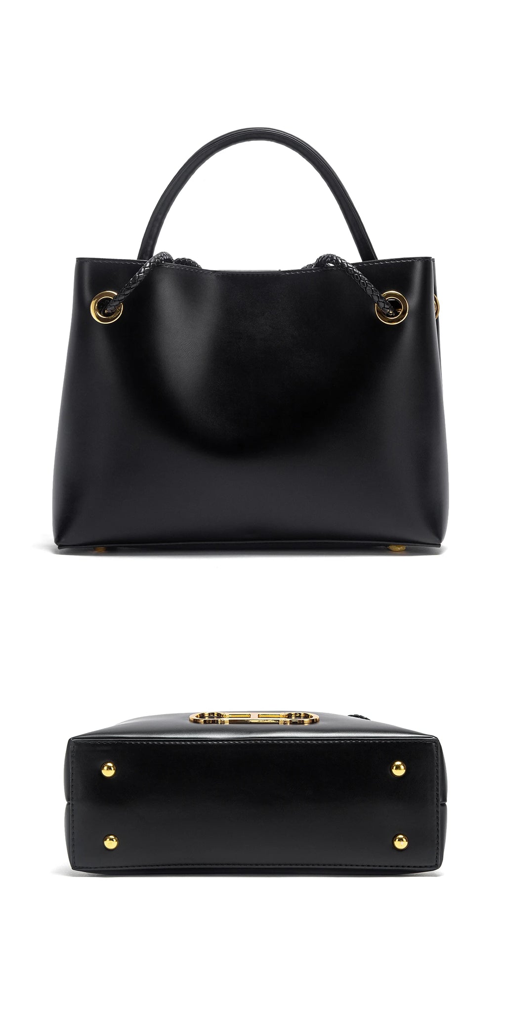 Bolso de mano para mujer, nuevo modelo otoño 2025, bolso tote minimalista negro, bolso de doble uso para ir al trabajo.