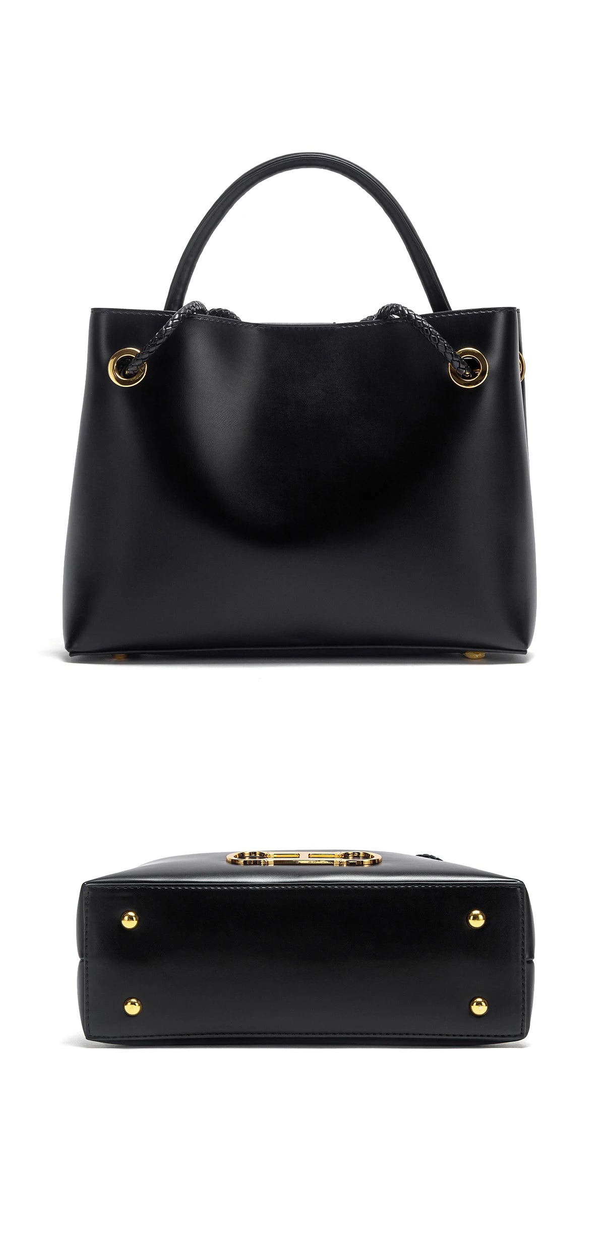 Bolso de mano para mujer, nuevo modelo otoño 2025, bolso tote minimalista negro, bolso de doble uso para ir al trabajo.