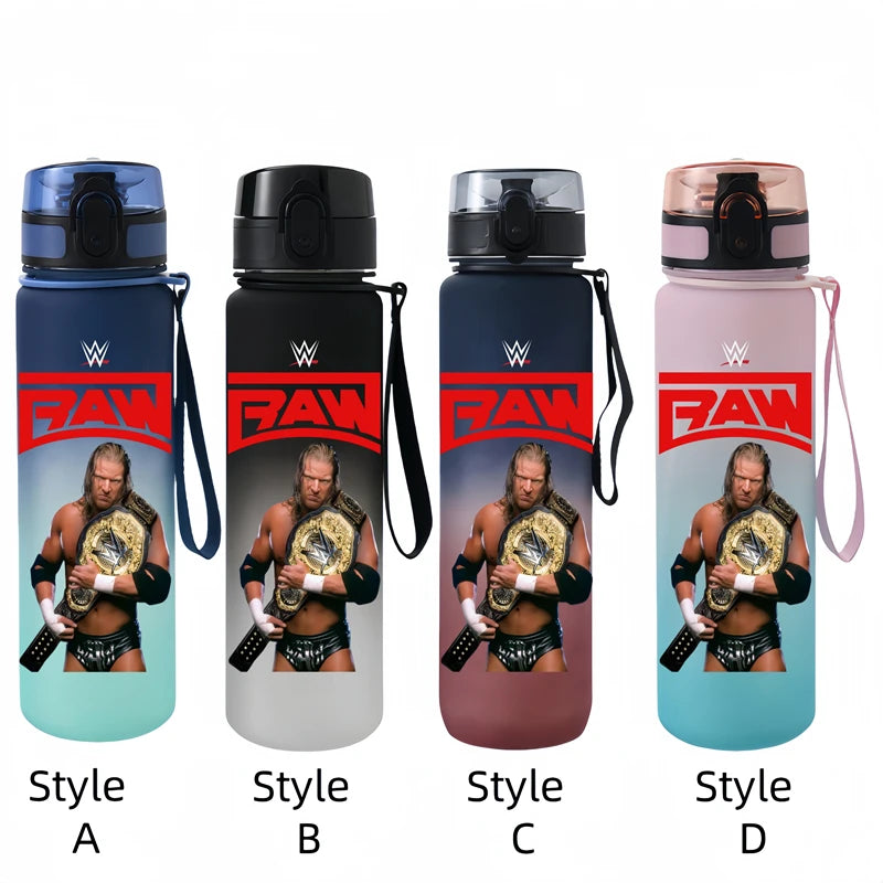 Vaso de agua portátil de 650 ml con personajes de anime y lucha libre.