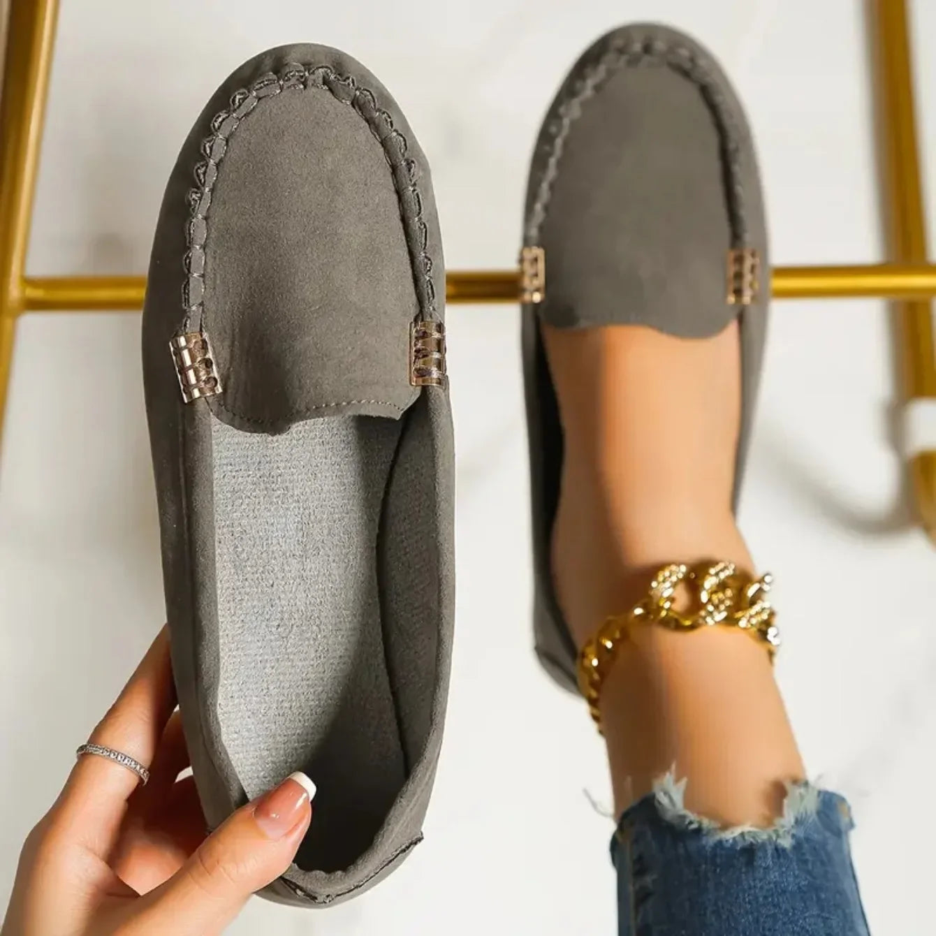 Zapatos planos para mujer, nuevos, casuales, ligeros, tipo mocasín, modernos, versátiles y cómodos, estilo Mary Jane para mujer.