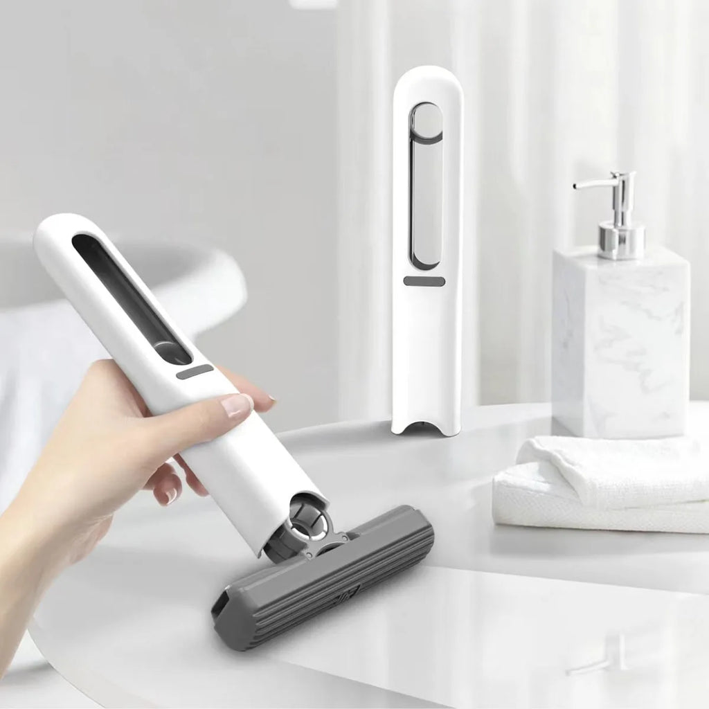 Mini fregona autoescurrible, potente y plegable, herramienta de limpieza doméstica, no necesita lavado a mano, fregona de gran absorción para baño, cocina y escritorio.