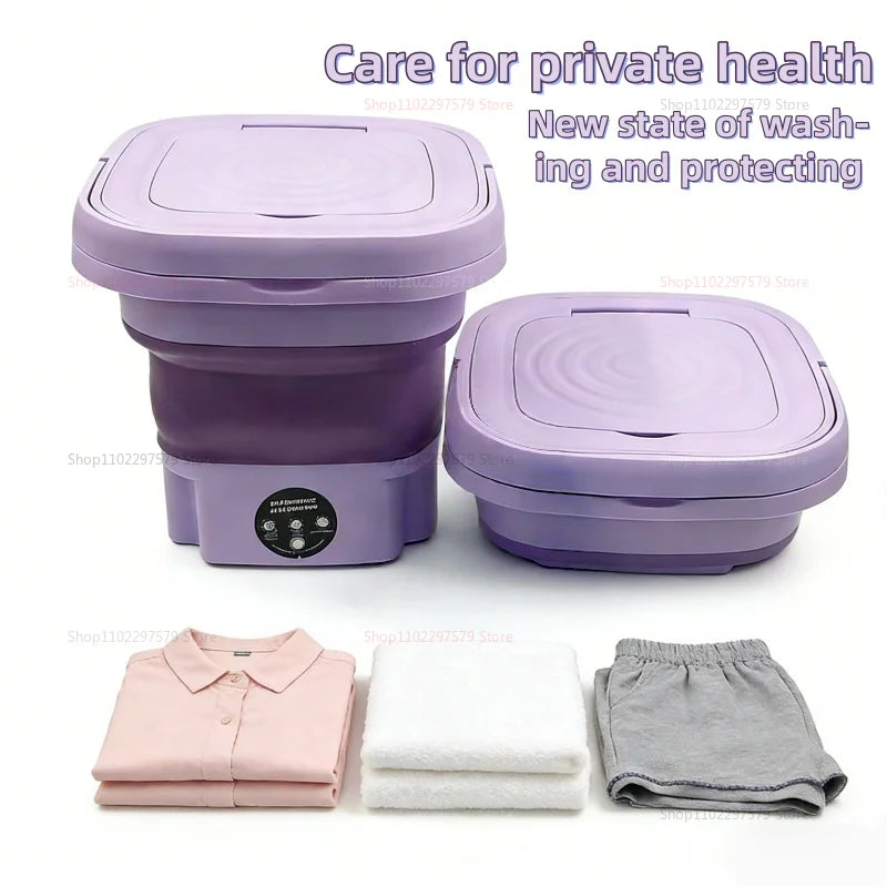 Lavadora portátil mini plegable de 8 litros con centrifugadora, lavadora compacta para calcetines y ropa interior, ideal para viajes, dormitorios y uso doméstico.