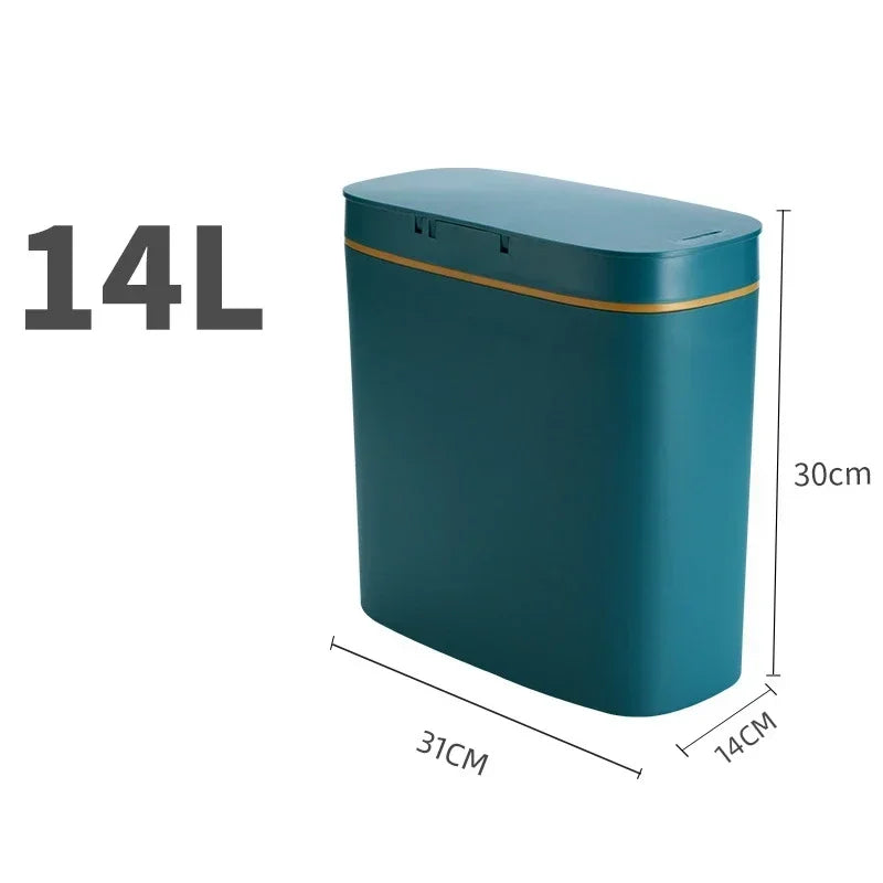 Cubo de basura inteligente de 12-16 litros con sensor automático, contenedor eléctrico impermeable para cocina y baño, para reciclaje y basura.
