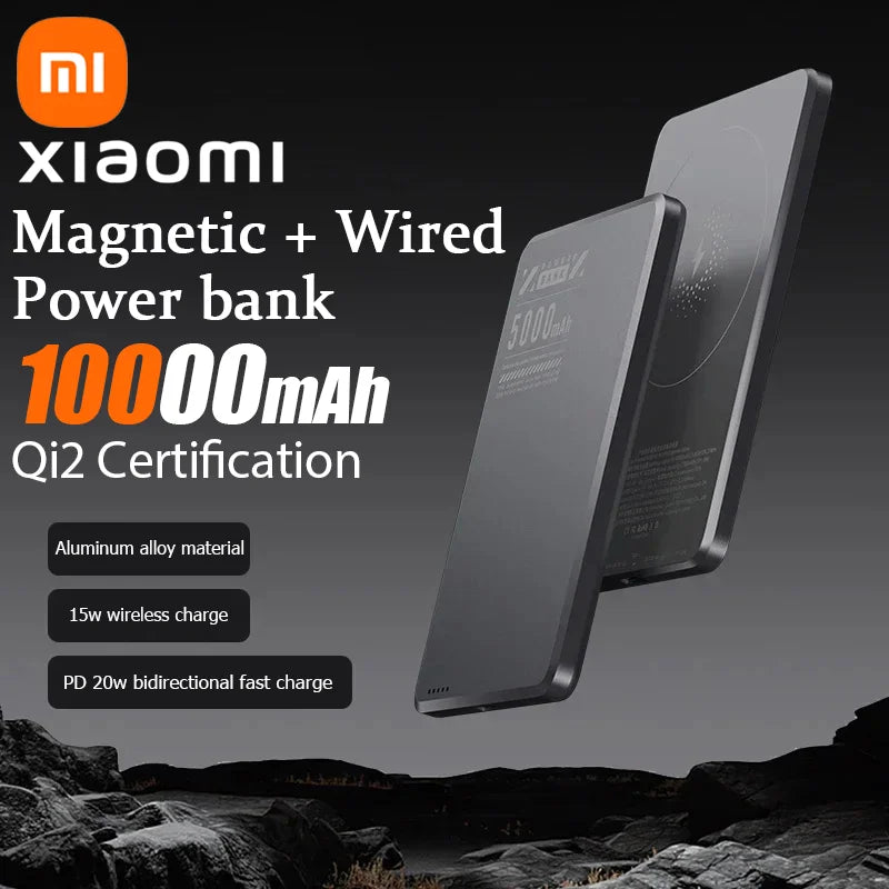 Xiaomi Metal Magnetic Power Bank Super Fast Charging Compact Portable Mini Ultra-Thin Wireless Power Bank with Large Capacity
