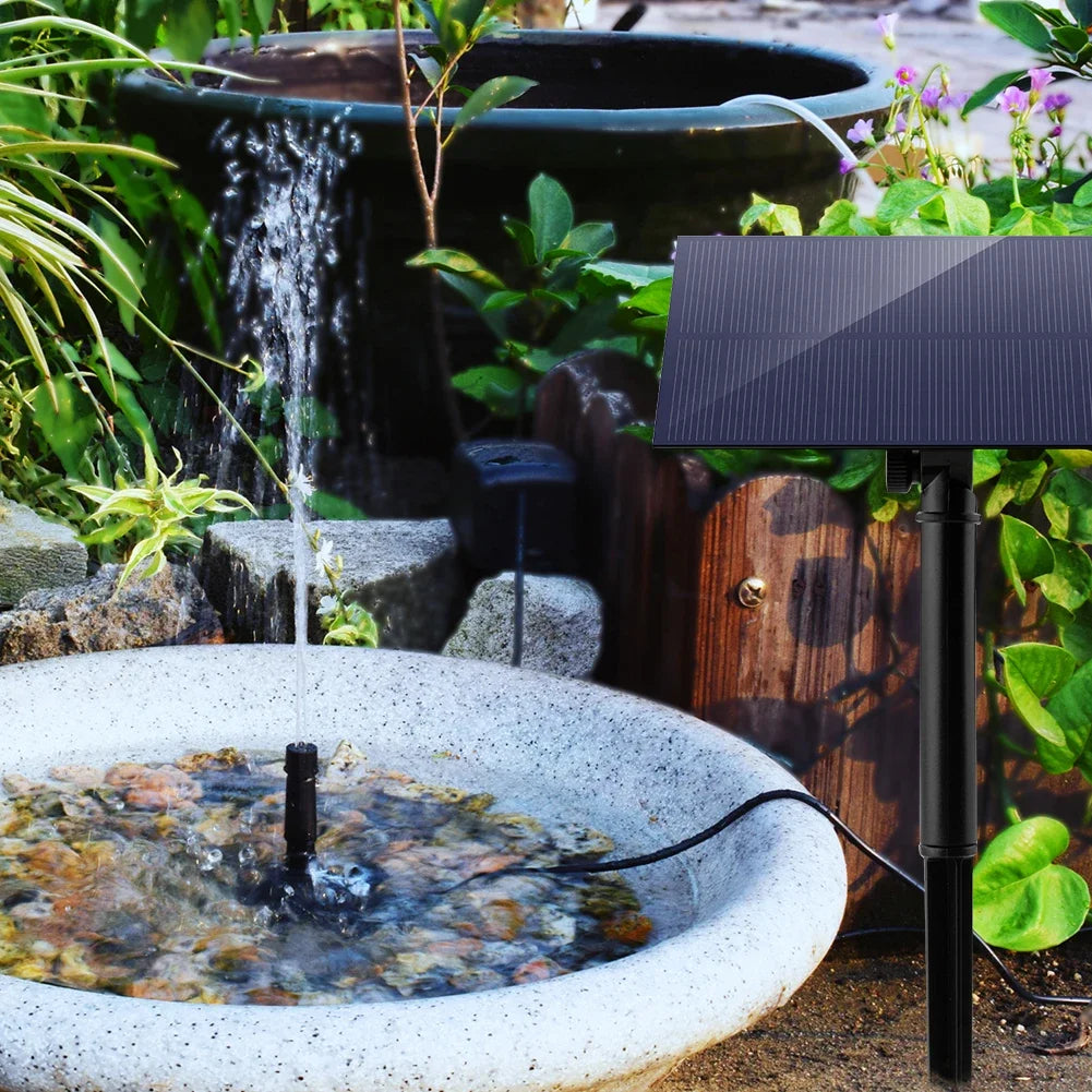 Fuente de agua de 5W 5V para decoración de jardín con estaca, panel solar, bomba de agua, sistema de riego, kits de ahorro de energía para acuarios.