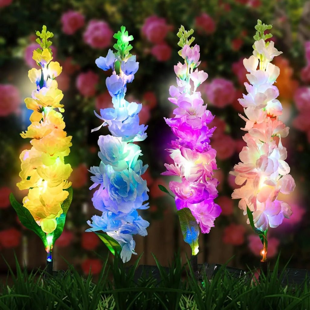 Luces solares para jardín, luces solares con forma de flor, impermeables y mejoradas, ideales para la decoración de jardines, patios y céspedes.