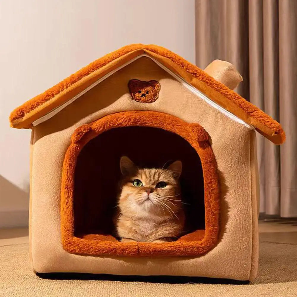 Casa para mascotas Cama para gatos Cueva para perros Caseta Saco de dormir cálido Tienda acogedora Cojín suave para cachorros Esterilla Suministros de invierno para interiores