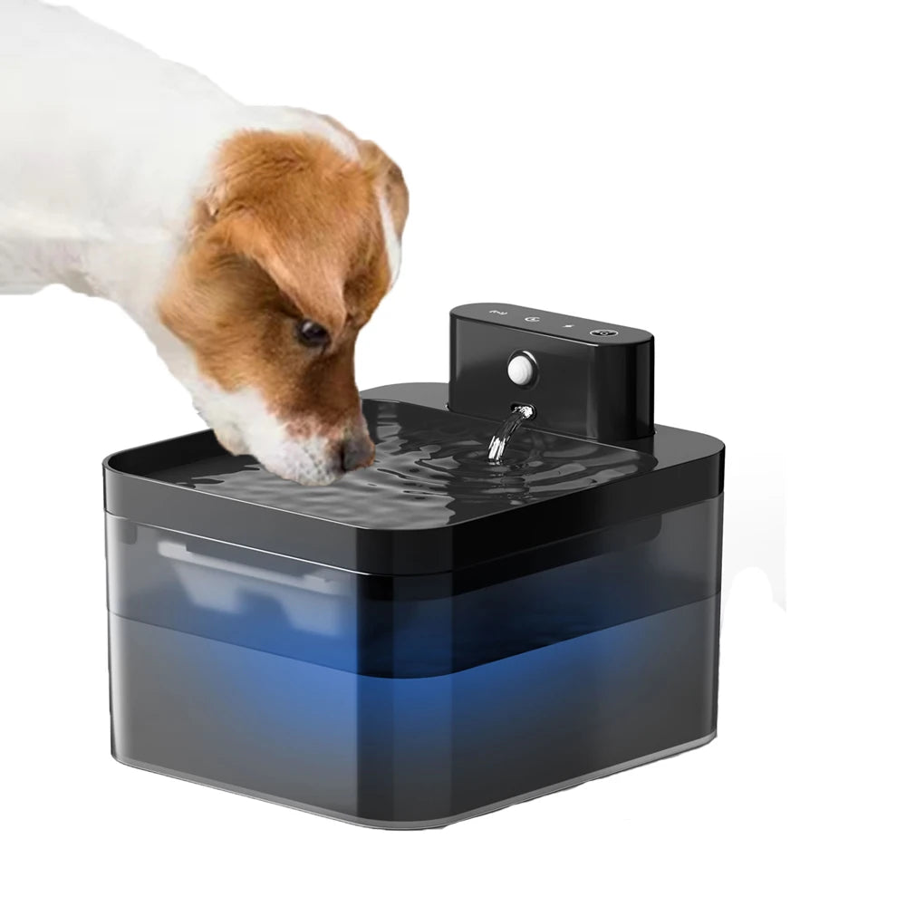 Fuente de agua automática para gatos, dispensador de agua inalámbrico para mascotas (perro y gato), sensor infrarrojo de 2,2 L, accesorios para bebederos inteligentes para mascotas.
