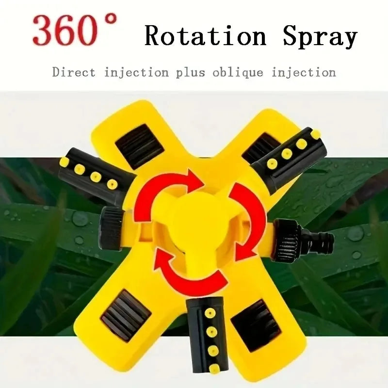 Sistema de riego automático giratorio de 360 grados para jardín, césped y patio. Amplia cobertura de riego