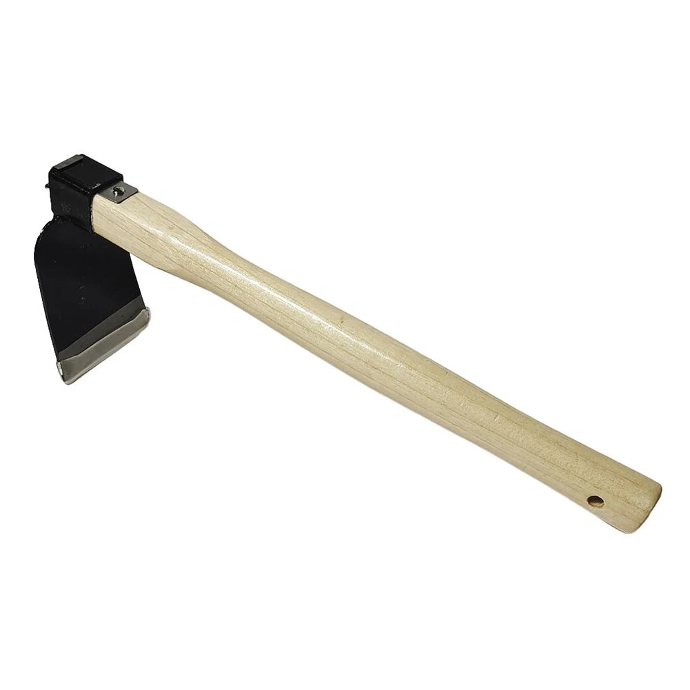 Rastrillo de mano para jardín con mango de madera, azada de doble propósito, azada y cultivador para cavar, desherbar, jardinería y cultivo.