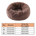 Cama suave para mascotas, almohadilla de felpa cálida de piel sintética para perros, cama relajante tipo donut redonda, cómoda para dormir, lavable, para perros y gatos pequeños y medianos.
