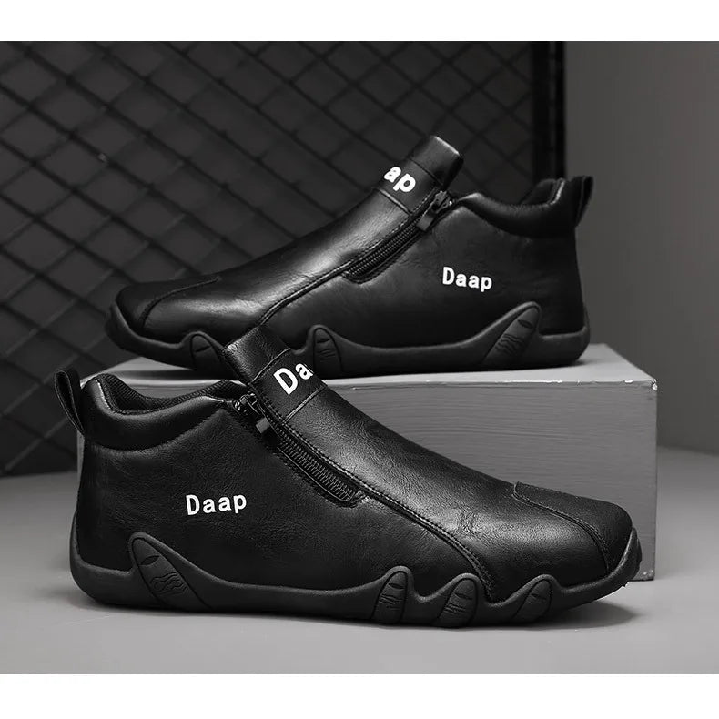 Zapatos casuales nuevos para hombre 2024, botines de lujo con punta redonda, zapatos ligeros sin cordones para caminar, zapatillas altas cómodas para hombre, ideales para actividades al aire libre.